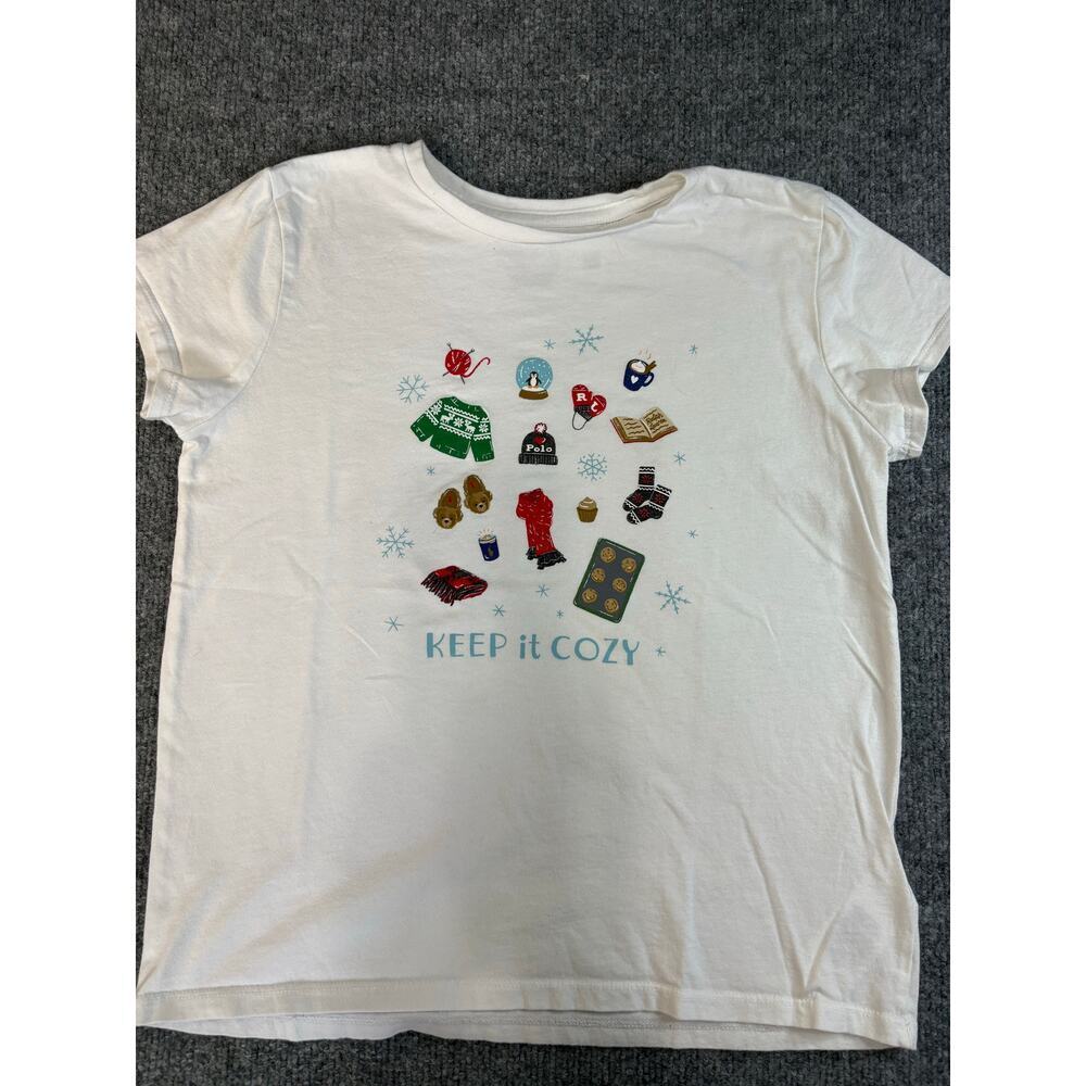 Polo Ralph Lauren White T-Shirt Sz XL 16 Girl Youth Holiday